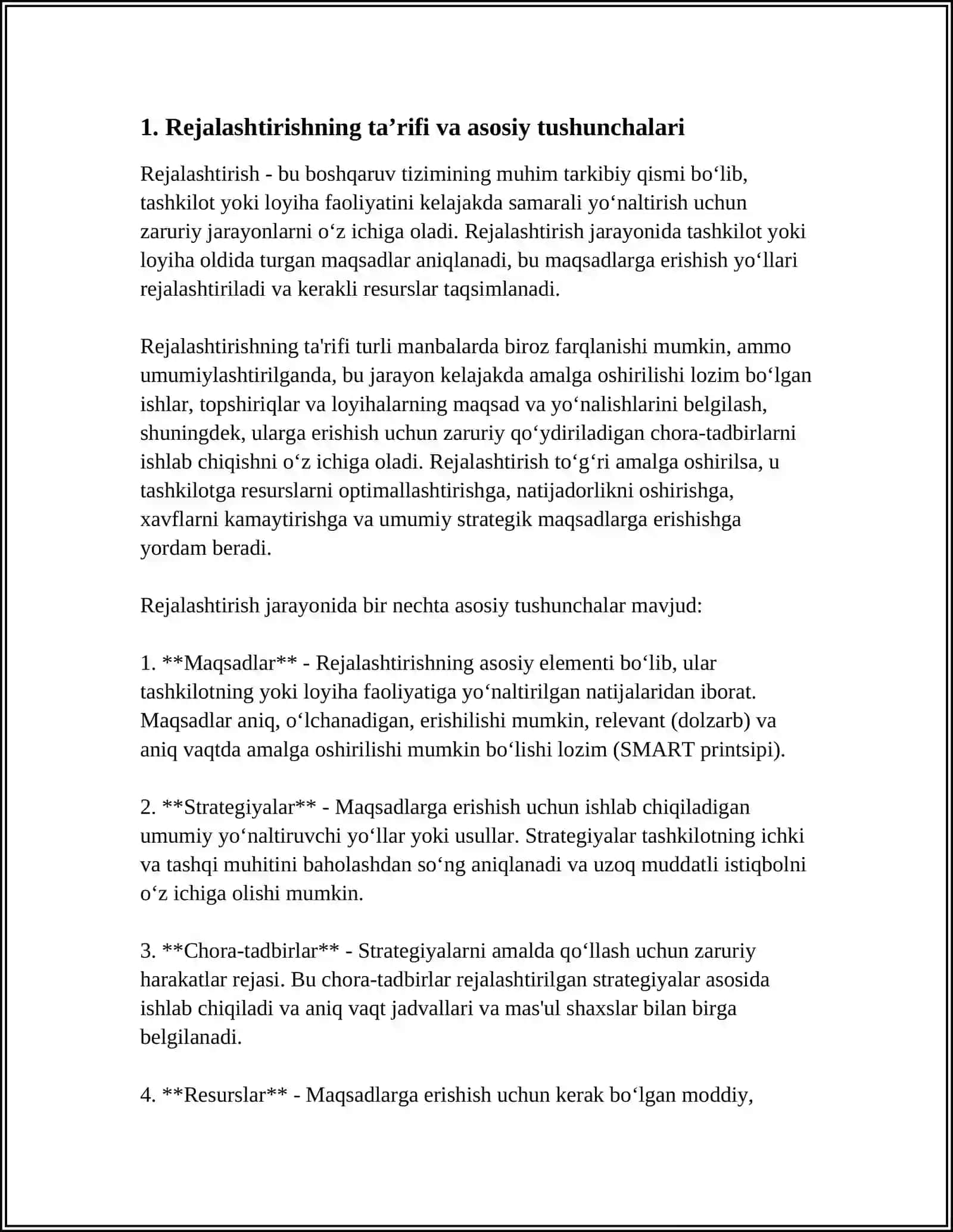 REJALASHTIRISH VA UNING TURLARI 3