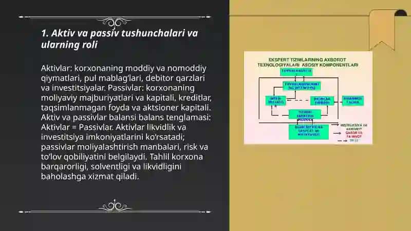 Korxonaning aktivlari va passivlari tahlili 3