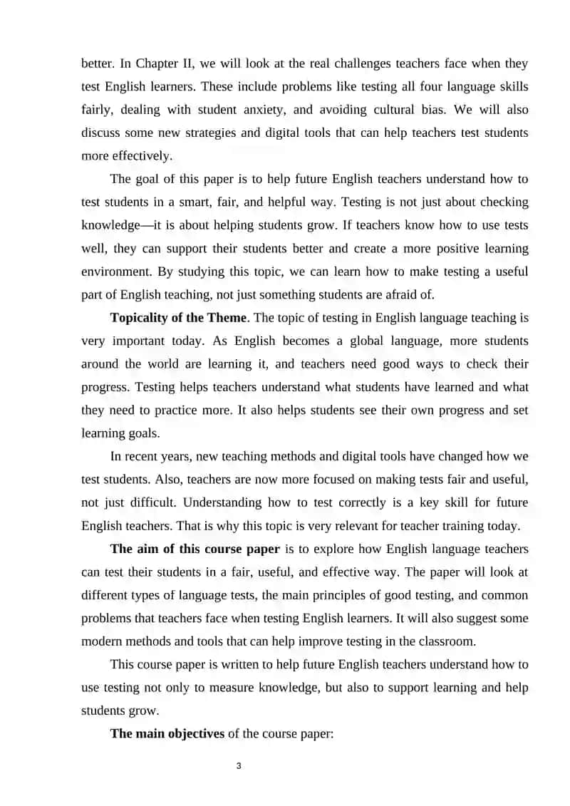 Testing (COURSE PAPER) 3