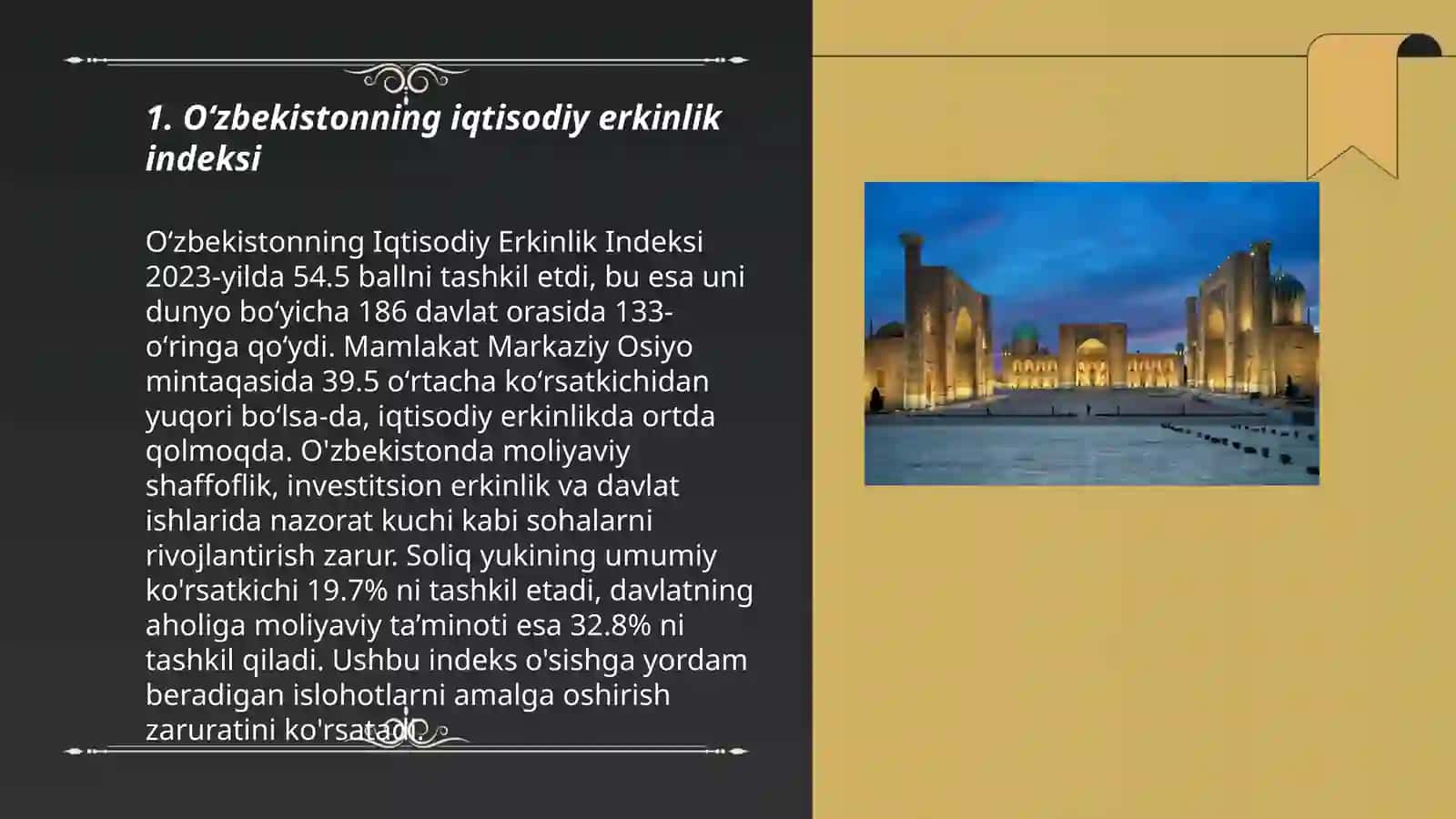 Oʻzbekiston Respublikasining xalqaro reyting va indekslardagi oʻrni va nufuzini ortib borishi Abdumajidova Muxlisa 3