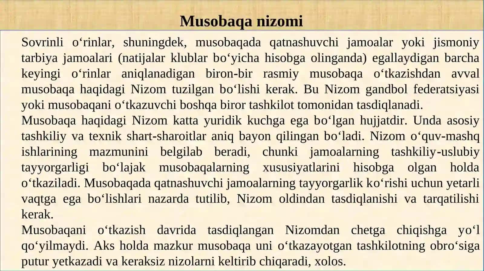 Gandbolmusobaqalarini o‘tkazish va hakamlik qilishni o‘rgatish 3