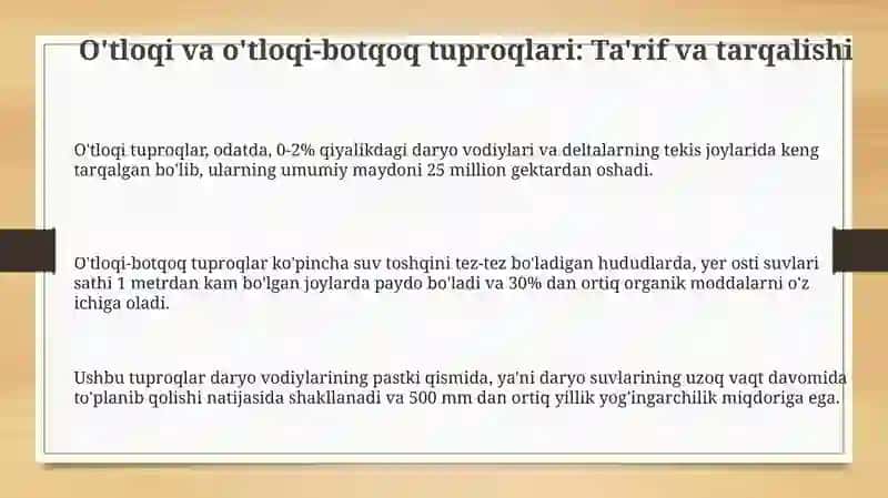 O'tloqi va o'tloqi-botqoq tuproqlari 3