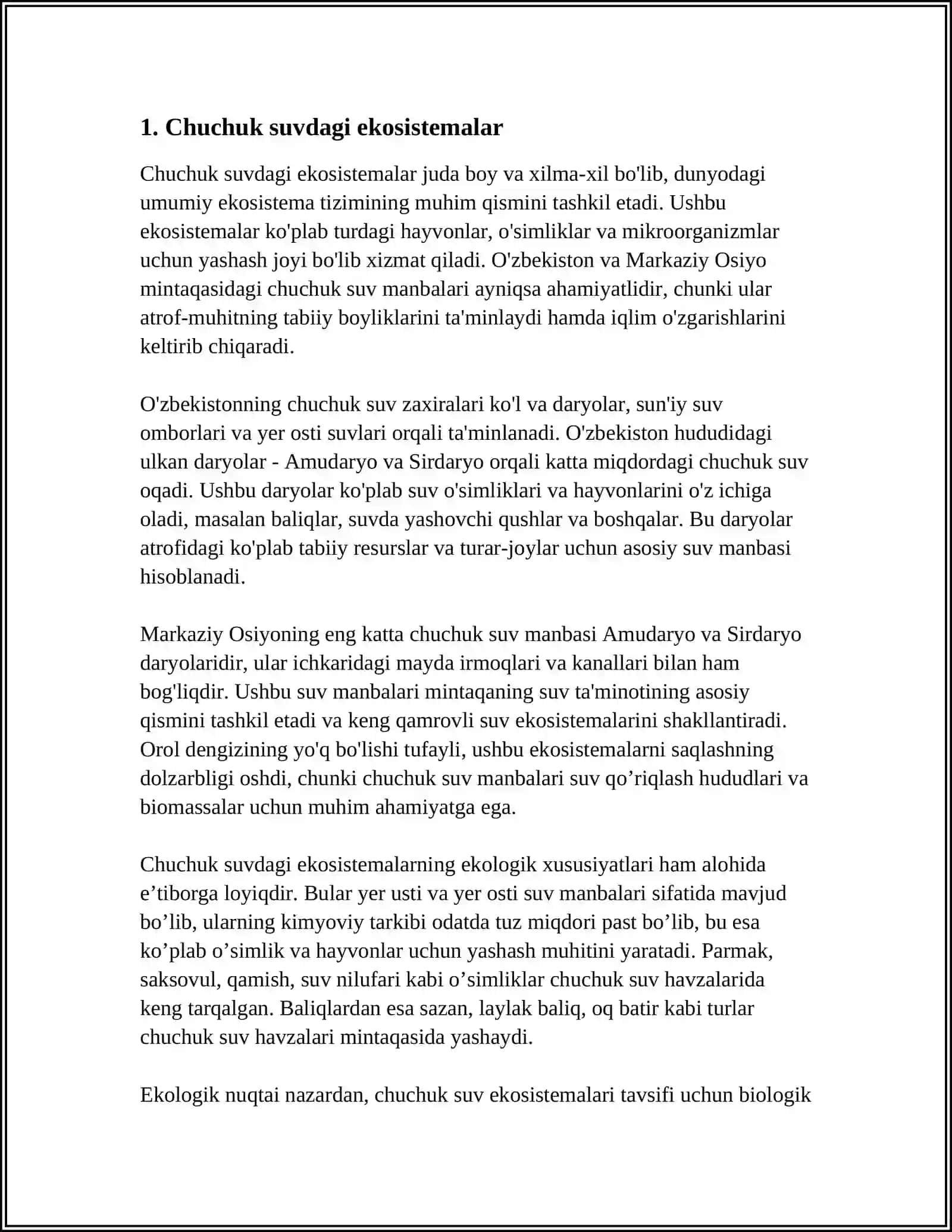 CHUCHUK SUVDAGI ORGANIZMLAR JAMOALARI 3