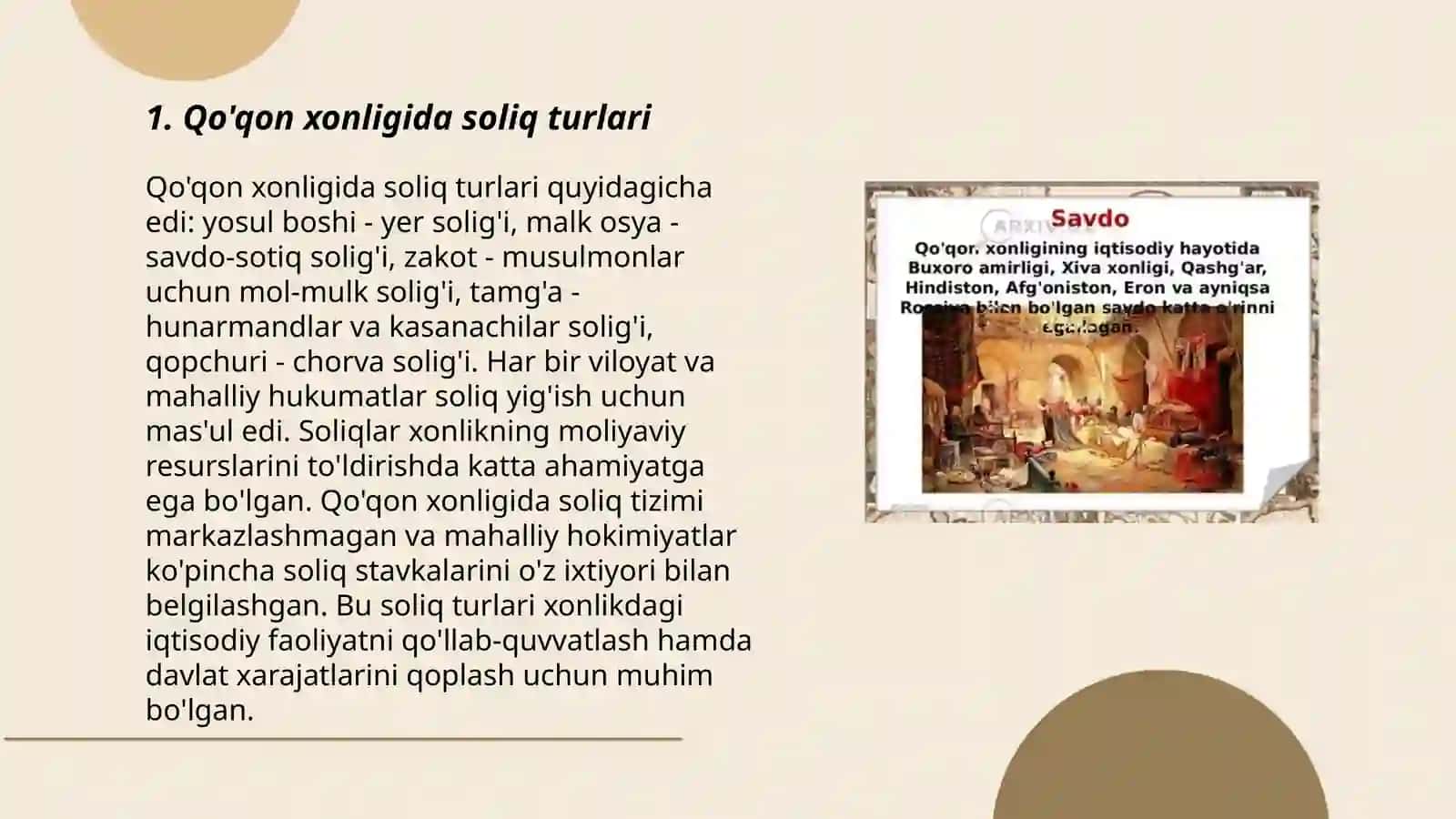 Qo'qon xonligini soliq tizimi 3