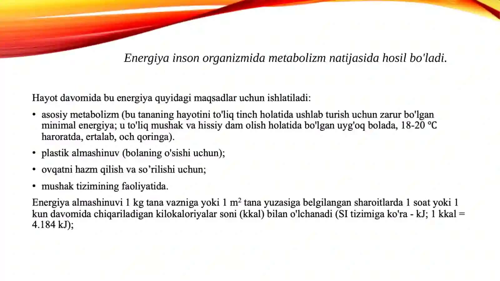 Bolalarda energiya almashinuvi 3