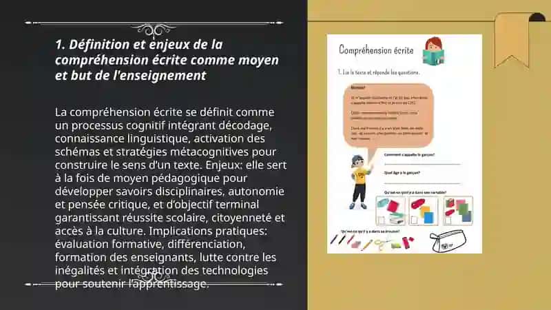 Comprehension écrite comme le moyen et le but de l'enseignement 3
