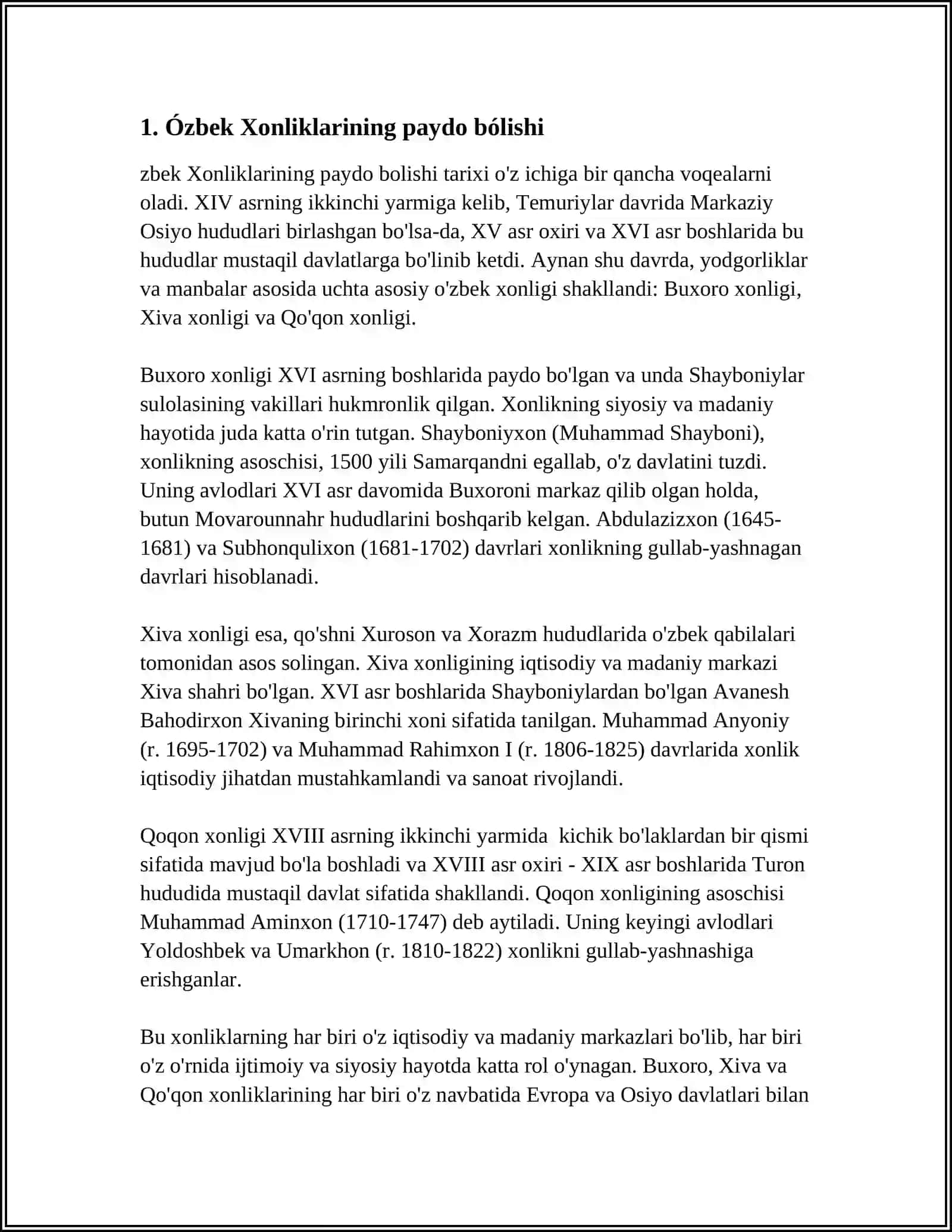 ÓZBEK XONLIKLARINING TASHKIL TOPISHI 3