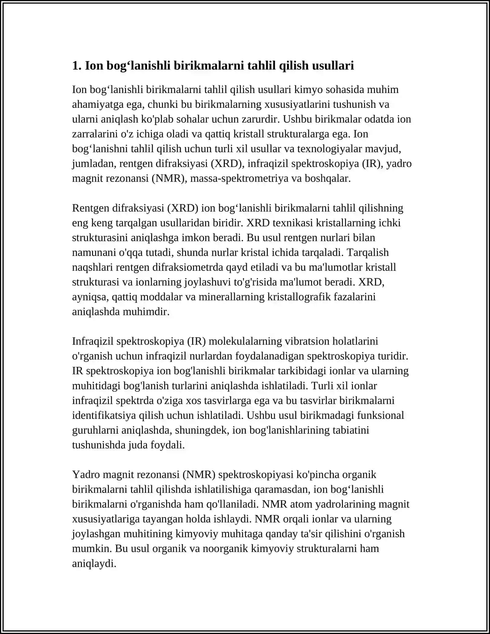 TUPROQ SUVI ION BOĞLANISHLI BIRIKMALARNI TALQINLANDIRISH USUL 3