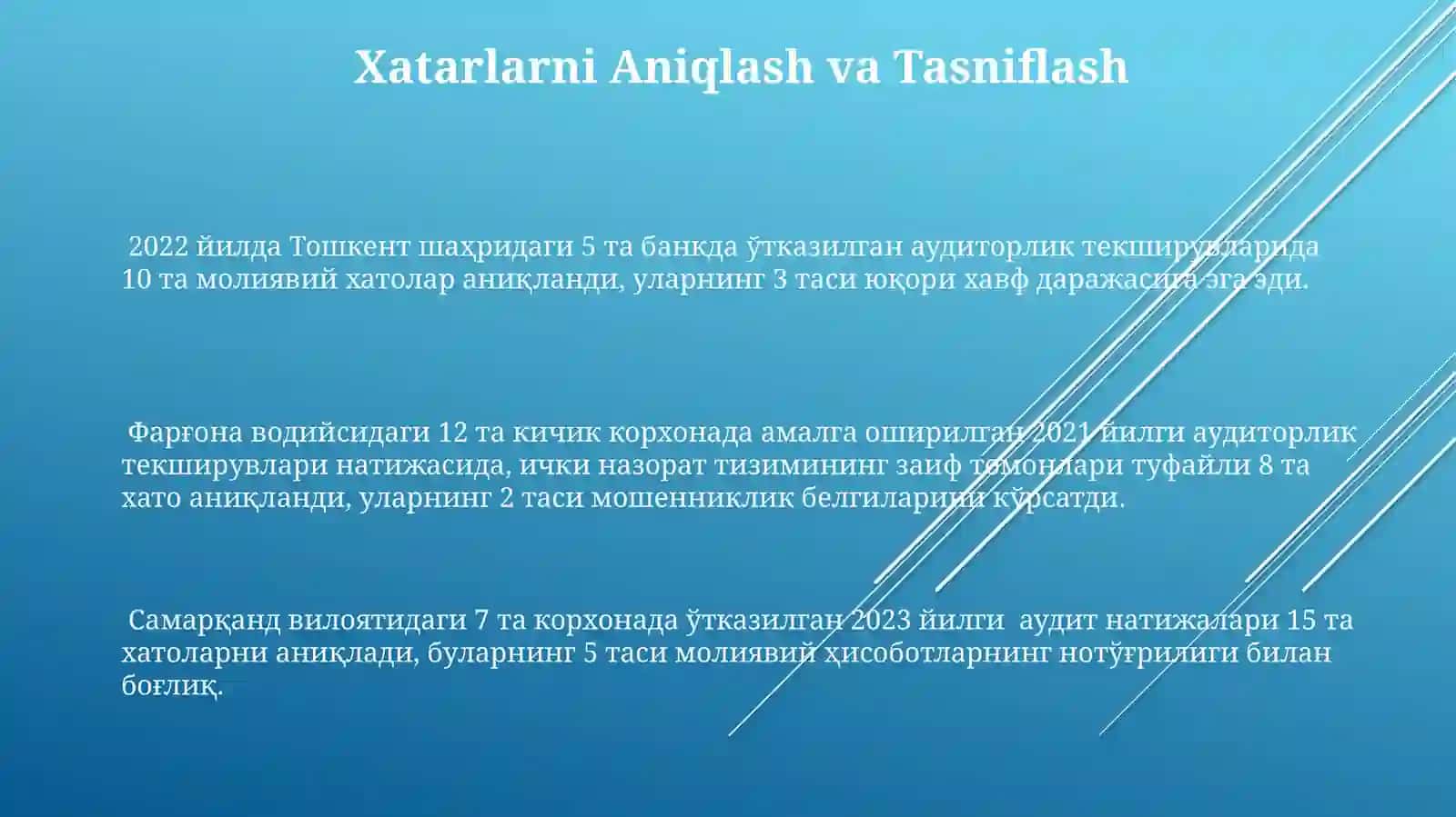 Auditorlik tekshiruvi risklarini baholash 3