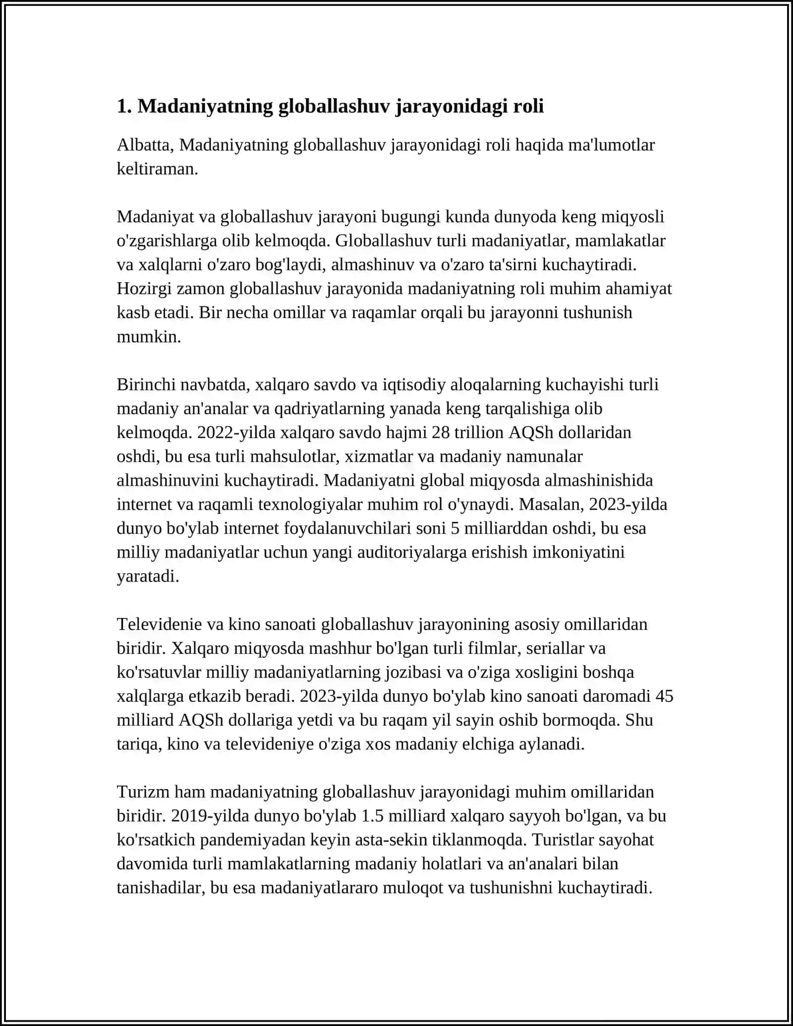 MADANIYAT SOHASIDAGI GLOBALLASHUV JARAYONLARING MAZMUN VA MOHIYATI 3