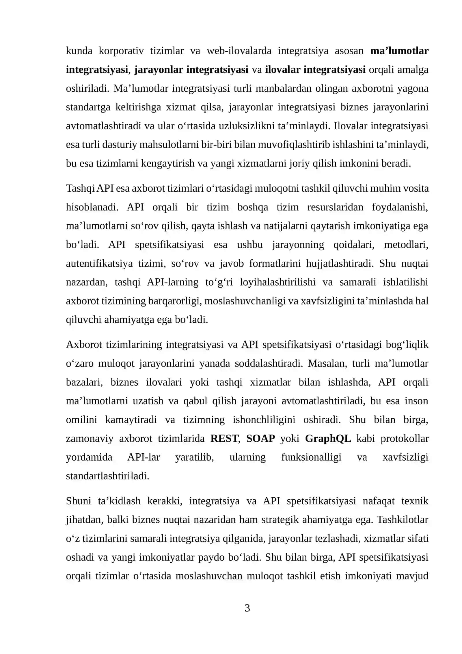 AXBOROT TIZIMIDA INTEGRATSIYA VA TASHQI API SPESIFIKATSIYASI 3