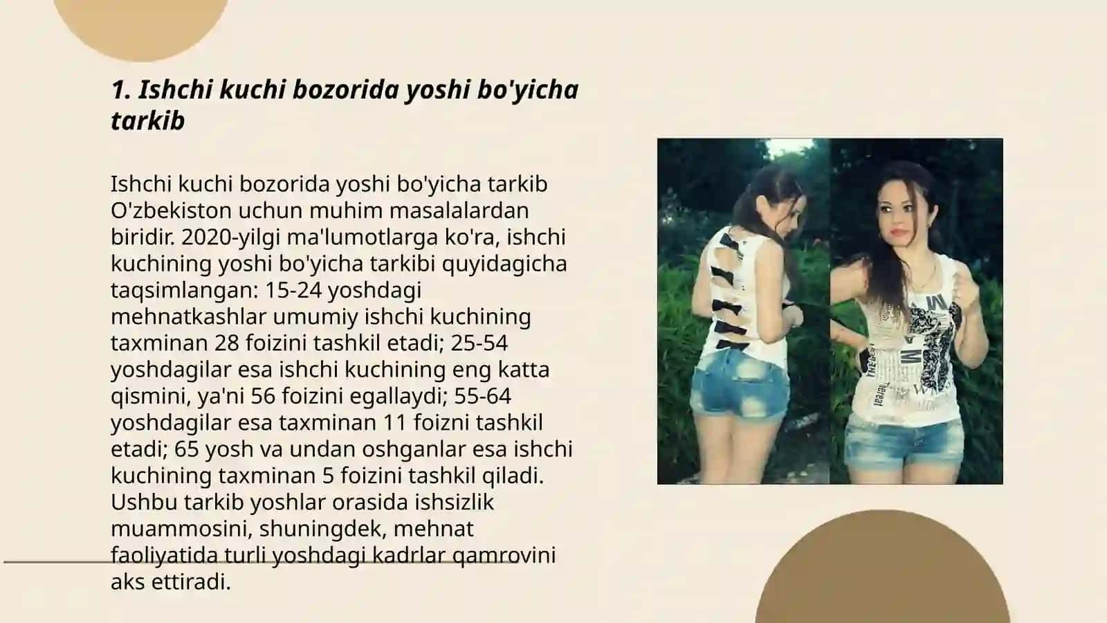 Mehnat resurslariiing yoshi, jinsi va boshqa belgilari bo‘yicha tarkibi 3