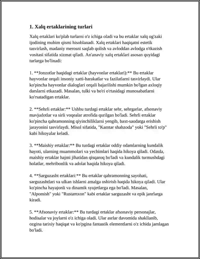 XALQ ERTAKLARI TURLARI VA ULARNING OBRAZLILIGI 3