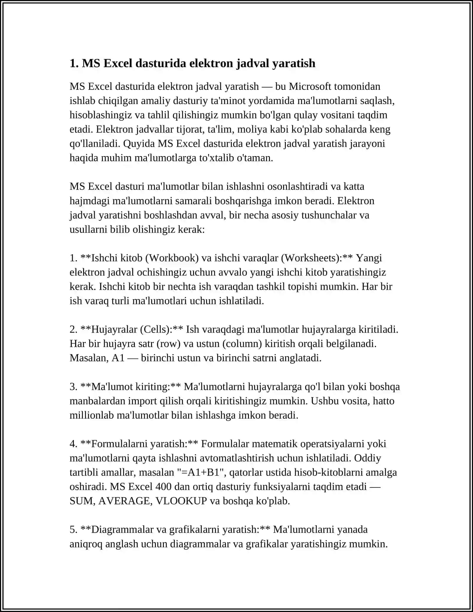 MS EXCEL DASTURI ELEKTRON JADVALIDA CHIZIQLI ALGEBRAIK TENGLAMALAR SISTEMASINI YECHISH 3
