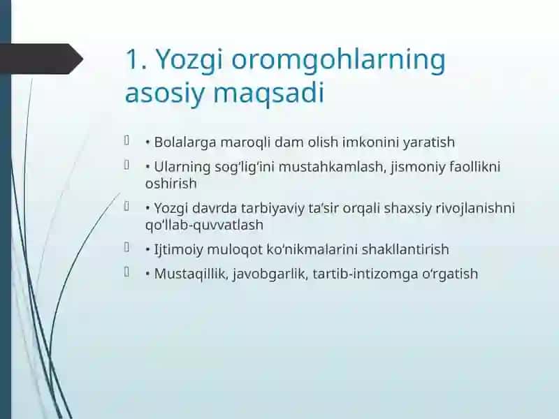Yozgi dam olish oromgohlarida pedagogik faoliyat 3