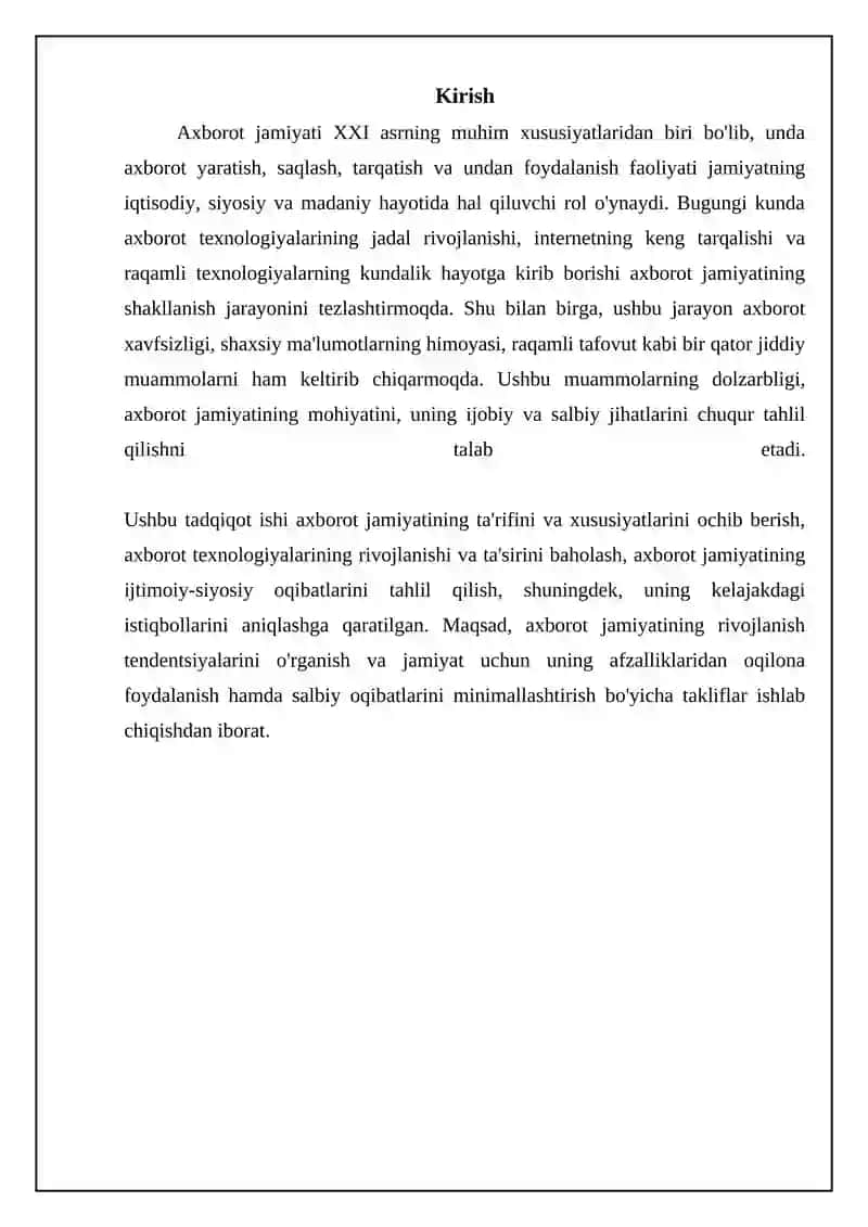 Ahborotlashgan jamiyat va uning istiqbollari 3