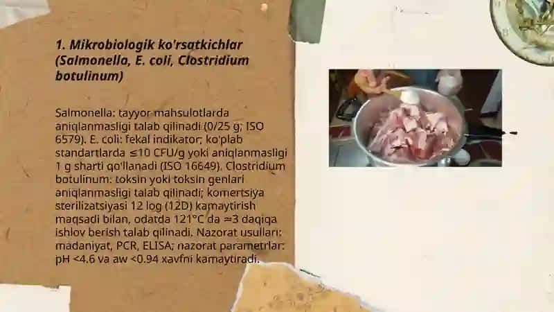 Gosht konservalarining xavfsizlik ko'rsatkichlarini o'rganish 3