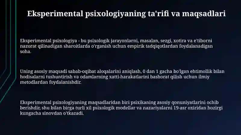 Eksperimental psixologiya haqida tushuncha va tarixi 3