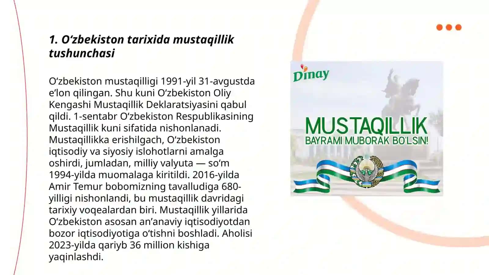Oʻzbekistonda Mustaqillik gʻoyalarini tarixiy asoslari 3