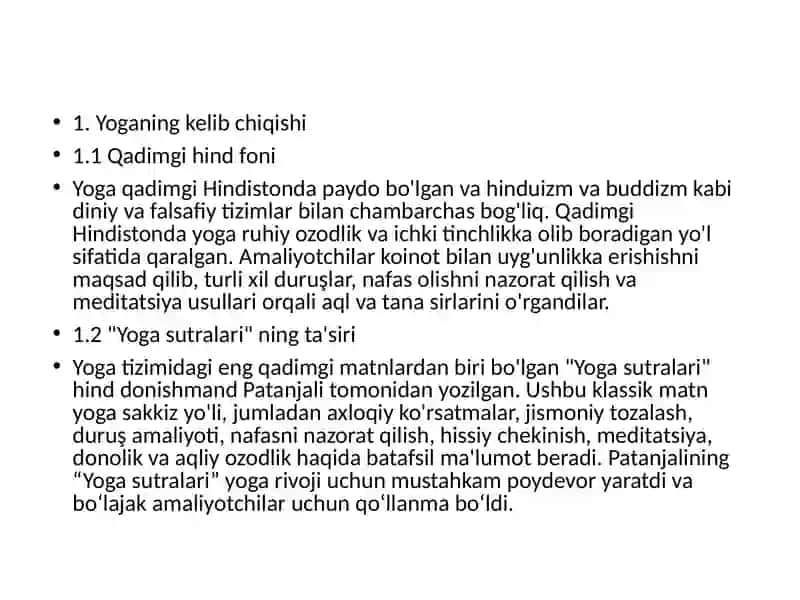 Yoga usuli kelib chiqishi va rivojlanishi 3