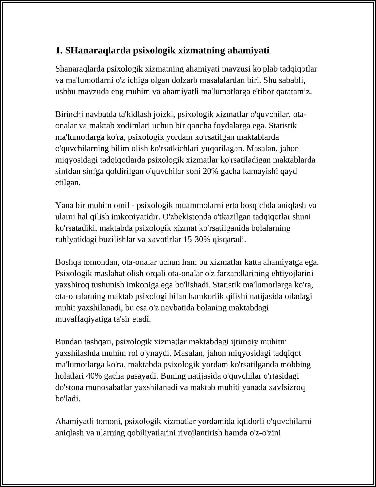 SHANARAQLARDA PSIXOLOGIYALIQ XIZMETTI SHOLKEMLESTRIW 3