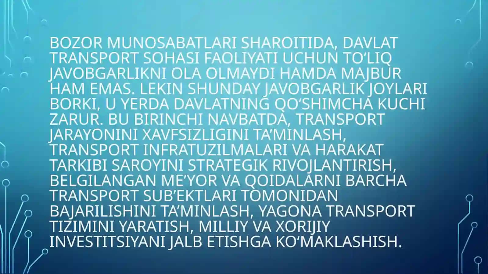 AVTOMOBIL TRANSPORTI RIVOJLANISHINING O’ZIGA XOS JIHATLARI 3