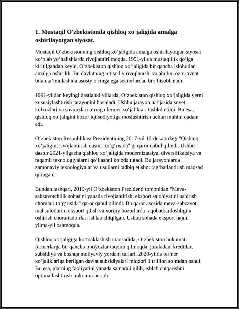 MUSTAQIL OʻZBEKISTONDA IJTIMOI IQTISODIY. SOHALARDA OLIB BORILAYOTGAN SIYOSATNING MAZMUNI. VA MOHIYATI 3