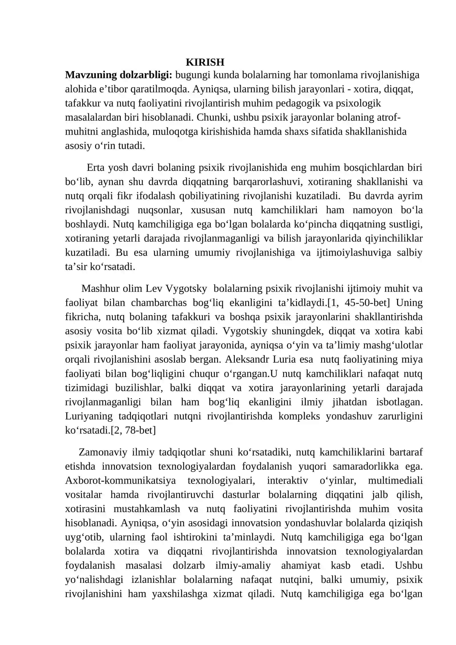 Nutq kamchiligiga ega bo’lgan bolalarda xotira va diqqatni rivojlantirishda innovatsion texnalogiyalar 3