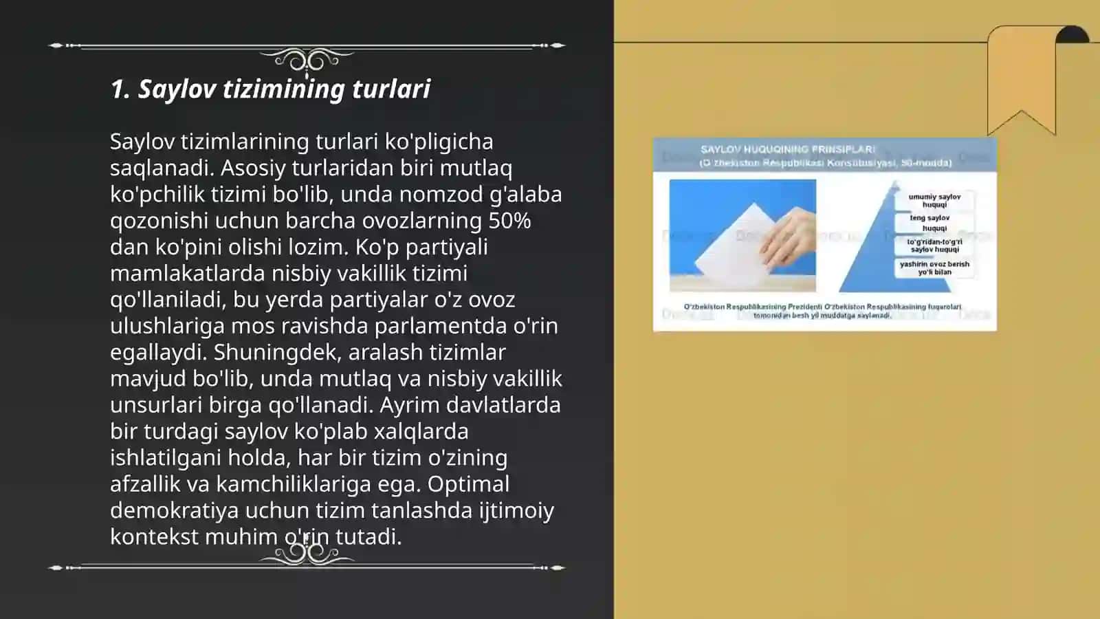 Saylov tizimi va saylov huquqi tushunchasi 3