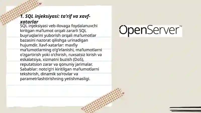SQL injeksiyasi ( SQL Injection ) xavfi va oldini olish 3