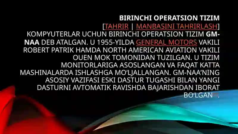 Kompyuter va mobil qurilmalar operatsion tizimlari 3