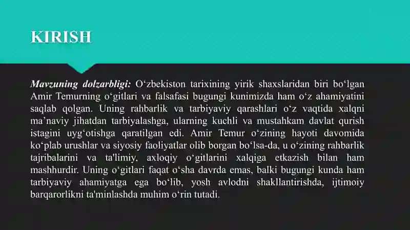 AMIR TEMUROʻGITLARINING TARBIYAVIY AHAMIYATI 3
