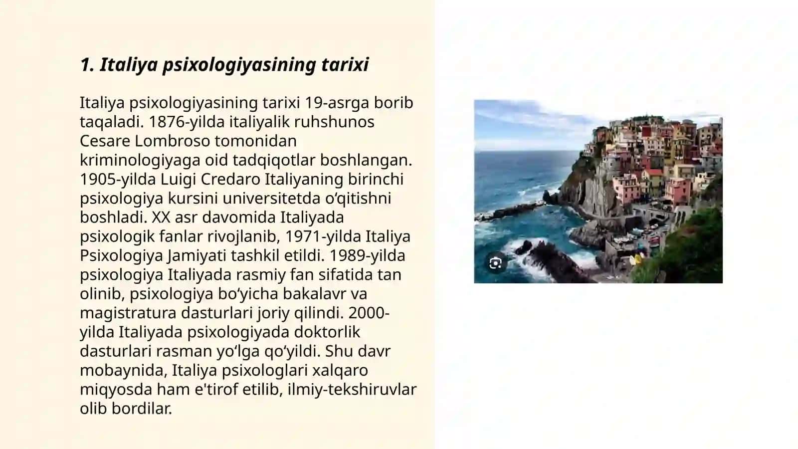 Italiya psixologiyasi haqida prezentatsiya 3