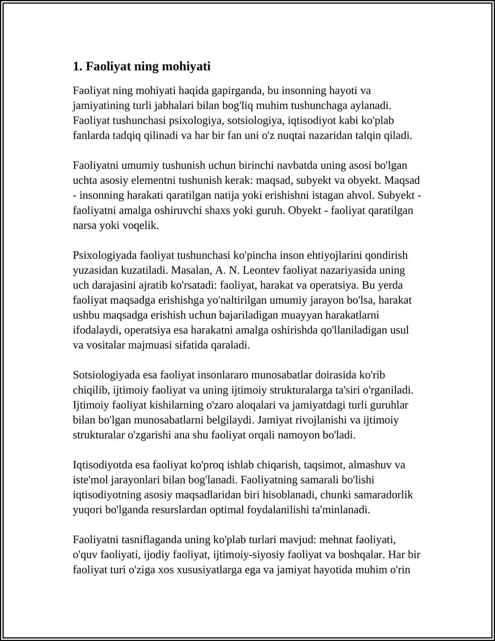 FAOLIYAT VA UNING TUZILISHI 3