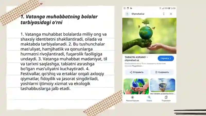 Vatanga muhabbatning bolalar tarbiyasidagi o'rni 3