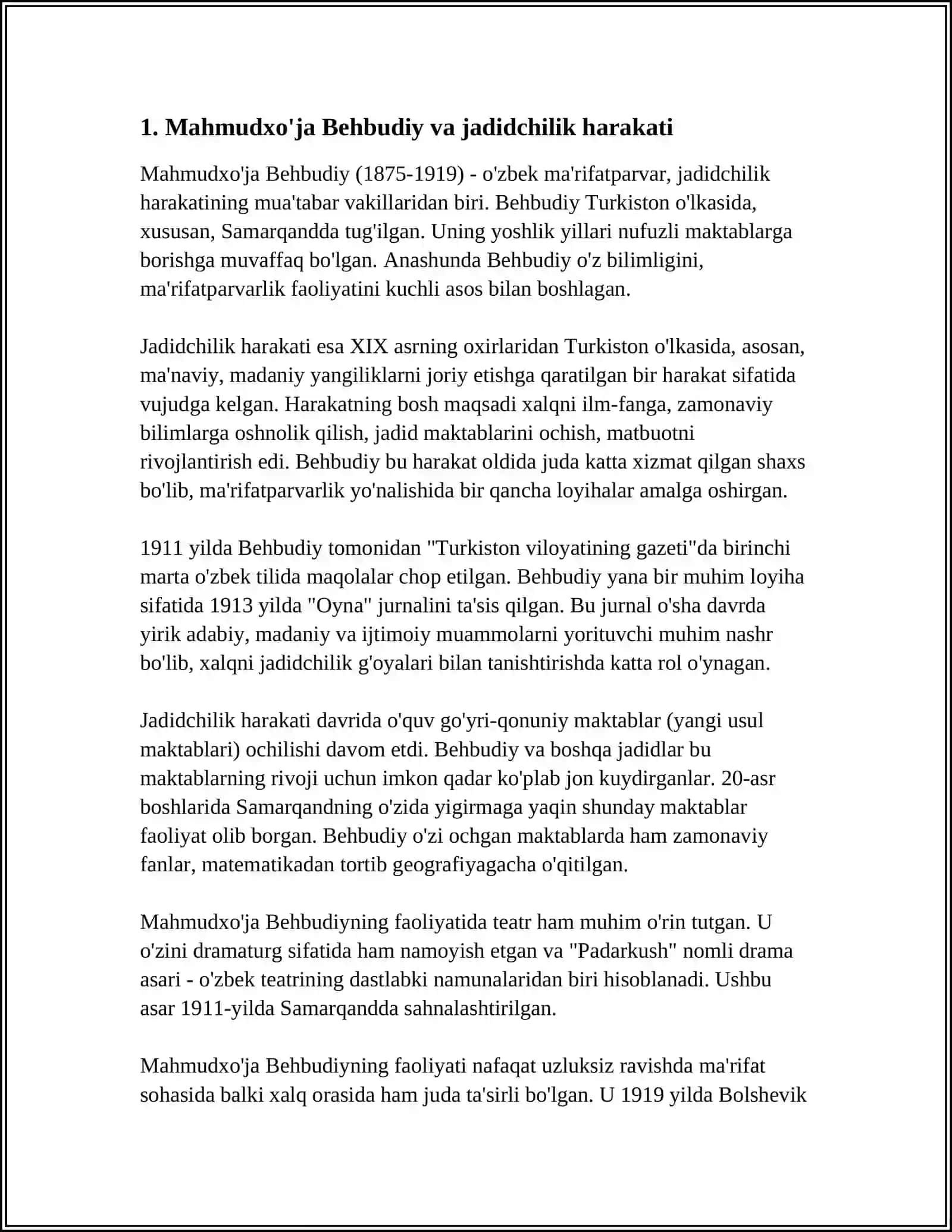 UZBEKIATONING ENG YANGI TARIXI FANIDAN MAXMUDXUJA BEXBUDIY 3
