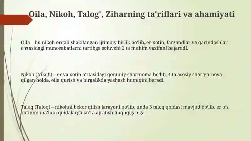 Islom huquqshunosligida oilaning asosiy tushunchalari 3