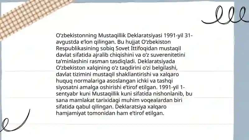 O'ZBEKISTON RESPUBLIKASI TASHKIL ETILISHI 3