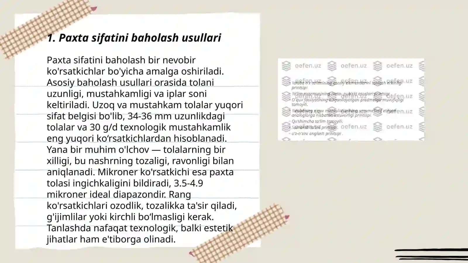Hindiston davlatidagi paxta mahsulotlarining sifat koʻrsatkichlarini aniqlash laboratoriya uskunalari 3