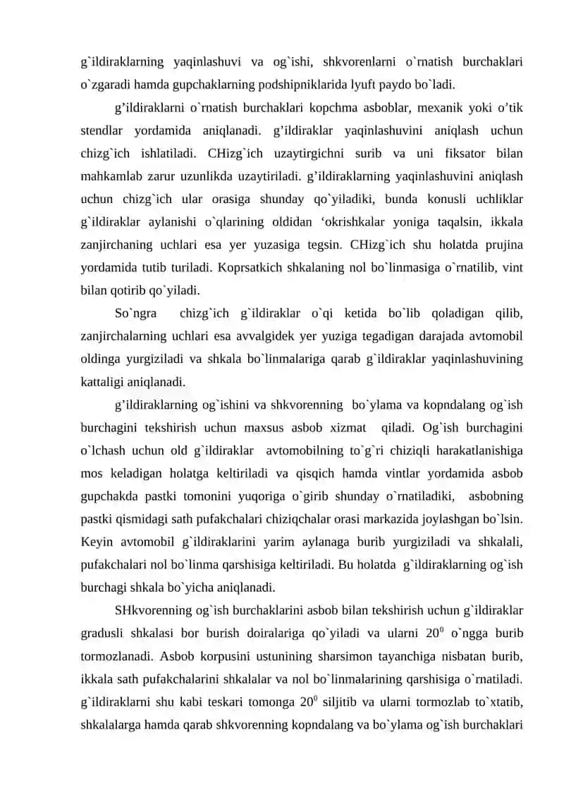 Transport tvositalari yurish qismi texnologiyasi 3