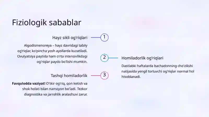 Ginekologik og'riq sindromlari: differensial diagnostika 3