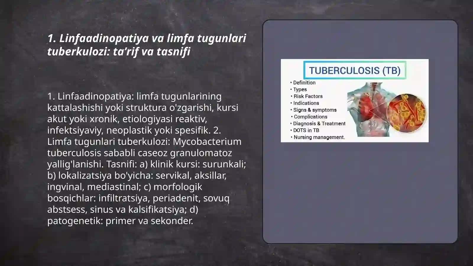 Linfaadinopatiya.Limfa tugunlari tuberkulozi 3