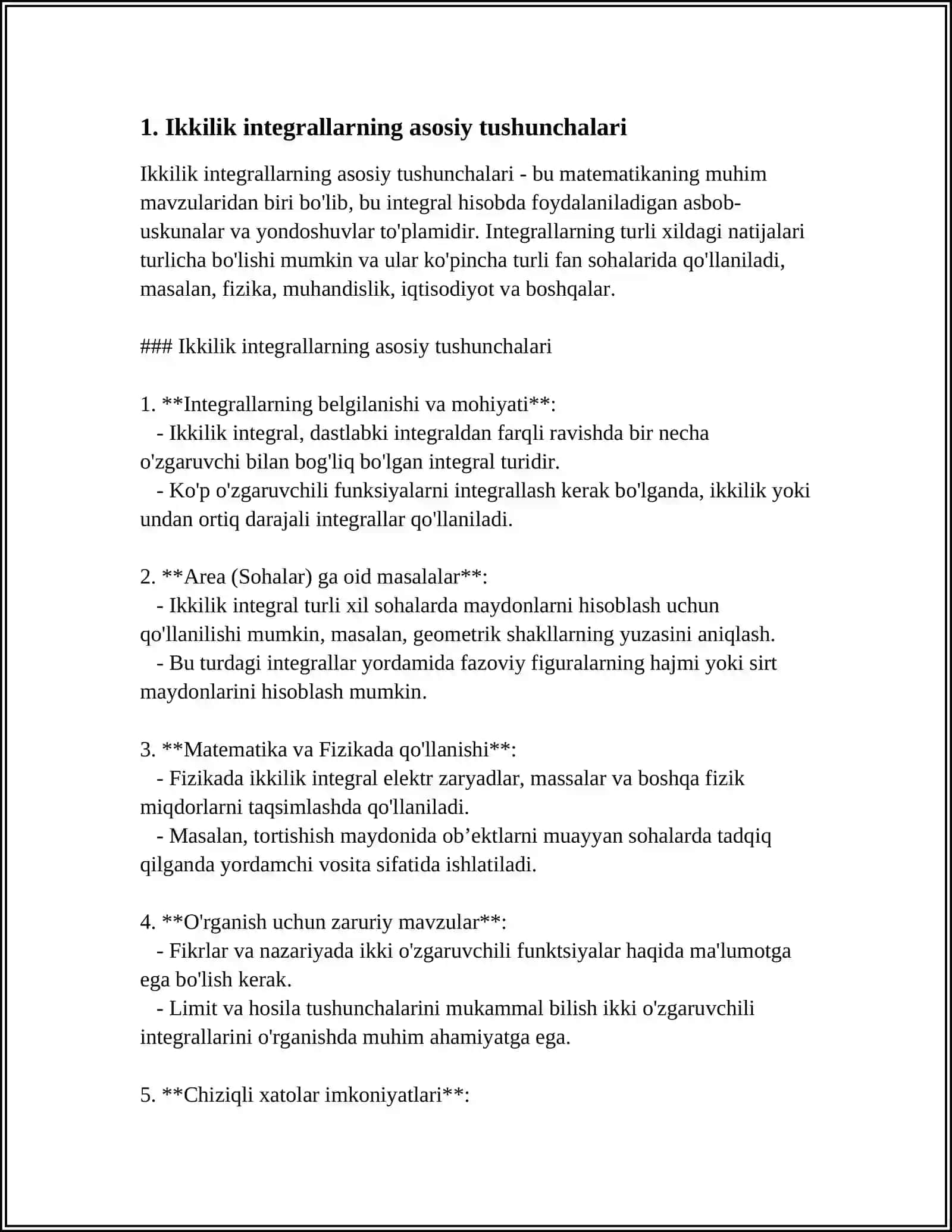 IKKI KARRALI INTEGRALLAR VA ULARNI HISOBLASH 3