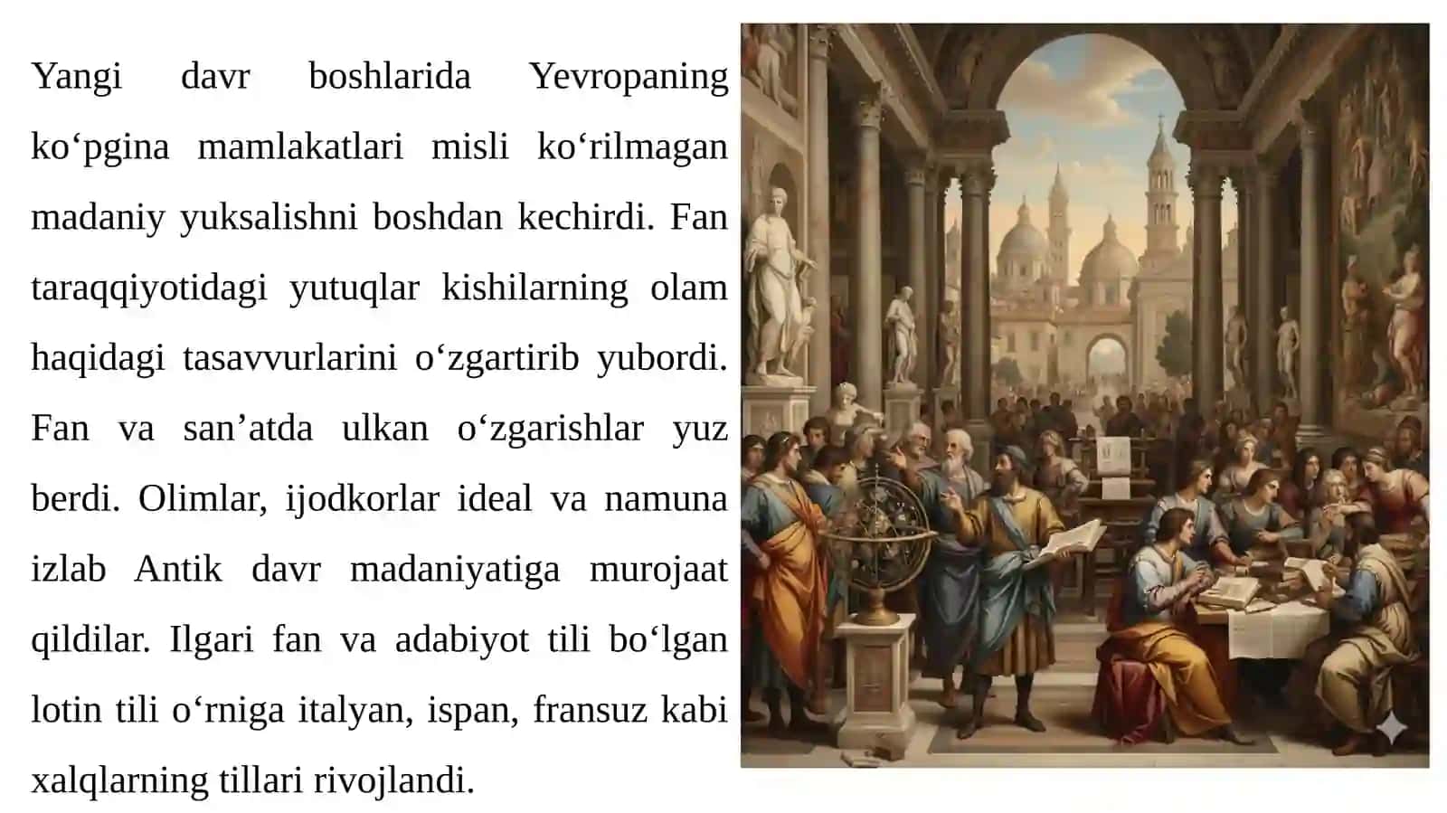 GUMANIZM: G‘ARBIY YEVROPADA YANGI DAVRMADANIYATIVA FANI 3