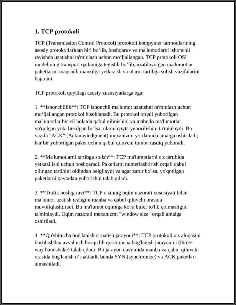 KOMPYUTER TARMOQLARINING ASOSIY PROTOKOLLARI 3
