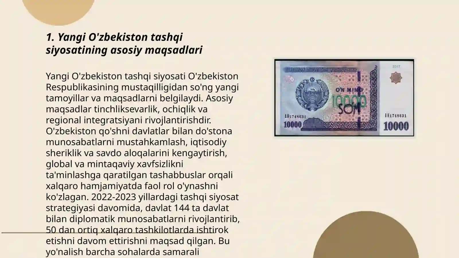 Yangi O'zbekiston tashqi siyosatining ustuvor yo'nalishlari 3