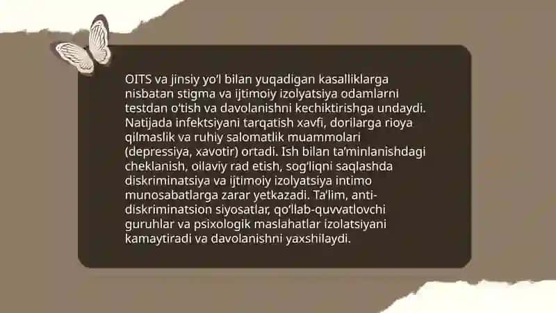OITS va jinsiy yo’l bilan yuqadigan kasalliklarning ijtimoiy-psixologik muommolari 3