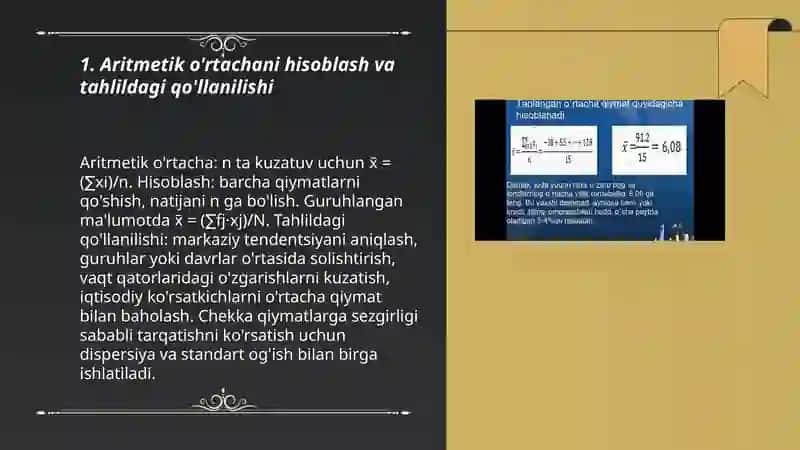 O'rtacha va nisbiy ko'rsatkichlarni hisoblash usuli hamda uni tahlilda qo'llanilishi 3