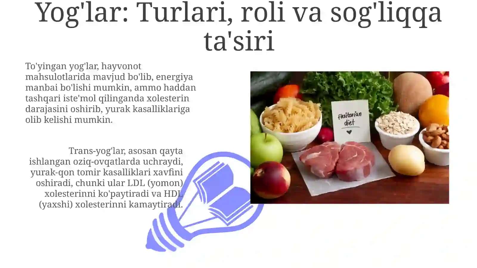 Oqsillar, yog'lar va uglevodlarning ahamiyati 3