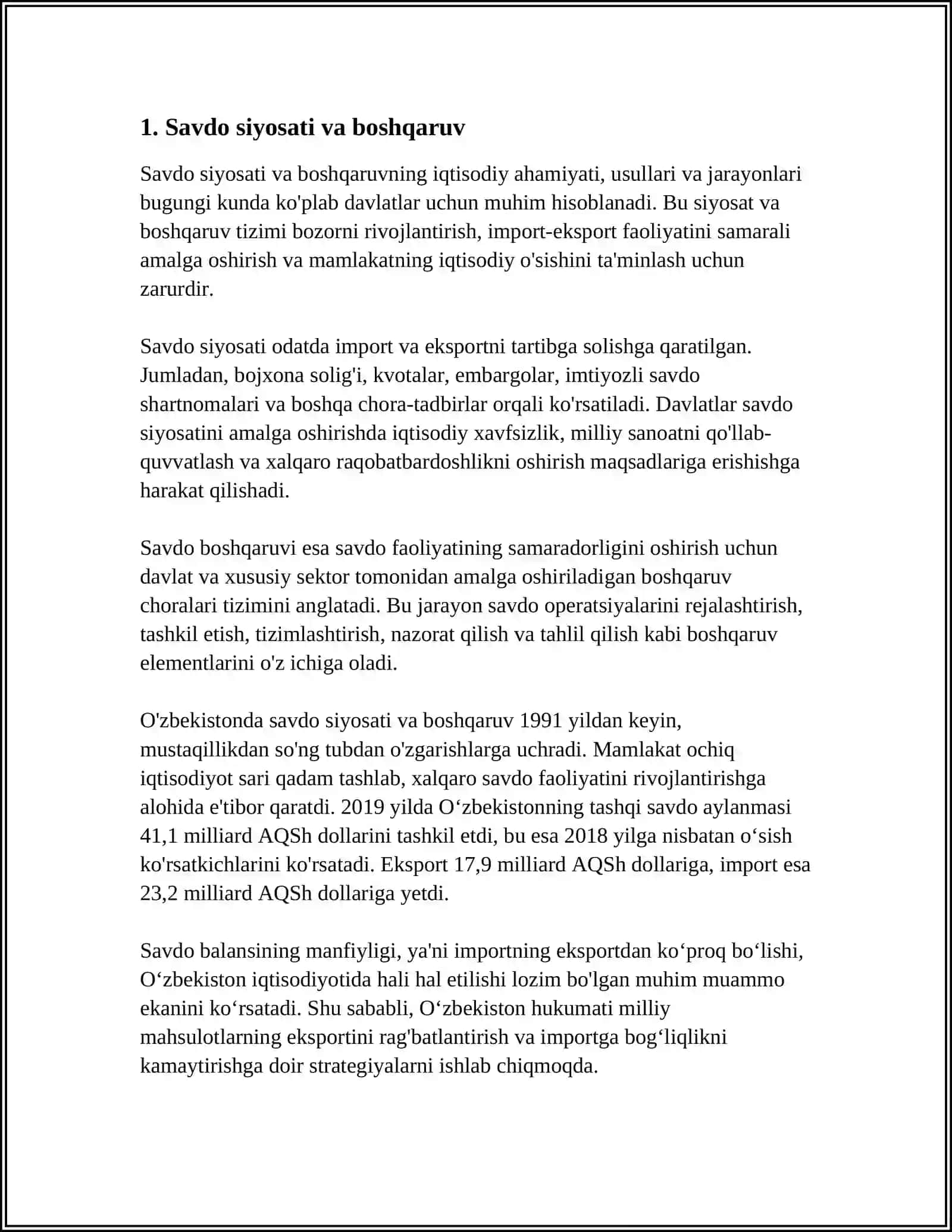 O'ZBEKISTON RESPUBLIKASINING BUTUNJAHON SAVDO TASHKILOTIGA A'ZO BO'LIB KIRISHINI BELGILOVCHI SHART-SHAROITLAR 3